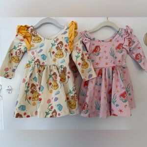 Monica + Andy Disney Princess dress bundle Belle Ariel size 6 -12 month girl